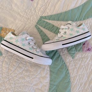 Converse baby white and green star sneakers shoes